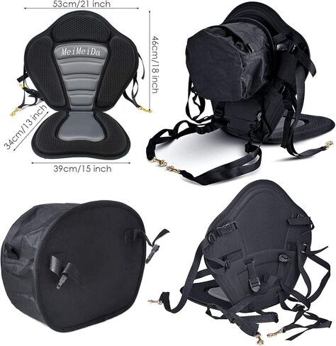 مجموعة مكونة من مقعدين مبطنين سميكين لقوارب الكاياك مع دعم مسند الظهر، ومقعد زورق مبطن سميك للغاية للجلوس على الجزء العلوي - مقعد قارب صيد فاخر مبطن بمقبض على شكل حرف T، و10 حلقات ثابتة على شكل حرف D وحقيبة تخزين قابلة للفصل in Kuwait