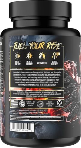 Fenix Focus Advanced Nootropic Brain Health, Memory, Focus Supplement - Fast & Slow Caffeine + Theanine & B12 - Less Brain-Fog - Brain Boost - Artichoke, Tyrosine, Choline - 100 Capsules in Saudi Arabia