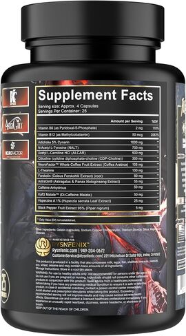 Fenix Focus Advanced Nootropic Brain Health, Memory, Focus Supplement - Fast & Slow Caffeine + Theanine & B12 - Less Brain-Fog - Brain Boost - Artichoke, Tyrosine, Choline - 100 Capsules in Saudi Arabia