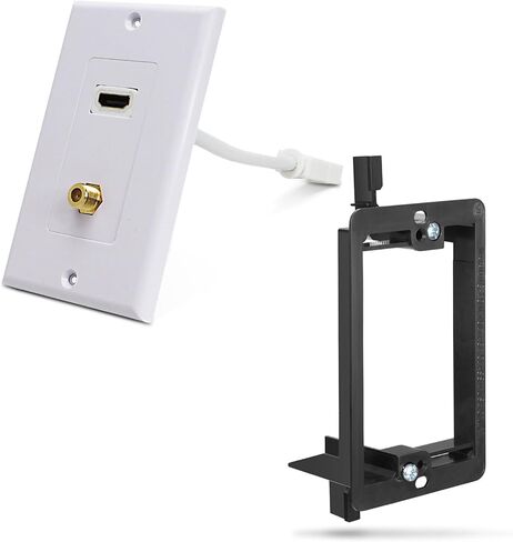 Fosmon HDMI Coaxial Wall Plate 4K, 1-Port 4K HDMI Cable Cord with Ethernet + 1 Port F Connector Coax Keystone for HDTV, Home Theater, DVD, Xbox, PS3/PS4, Nintendo Switch - 2 Pack in Saudi Arabia