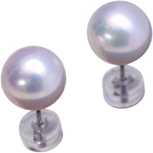 Vitalitti Pearl Earring Stud, Classic Simple White Round Genuine Pearls Earrings, hypoallergenic Sterling Silver, Delicate Elegant Jewelry for Women Girls Birthday Wedding Holiday Gifts in Saudi Arabia