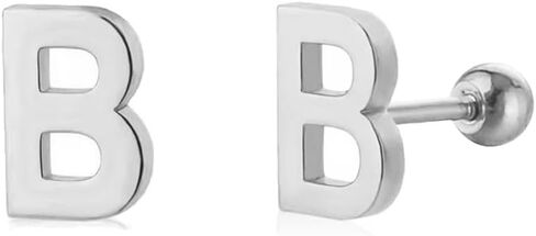 18G Tiny Initial Stud Earrings for Women Girls 925 Sterling Silver 14K Gold Plated Hypoallergenic Cute Small Alphabet Letter Cartilage Tragus 3mm Ball Screw Back Piercing Sensitive Ear in Saudi Arabia