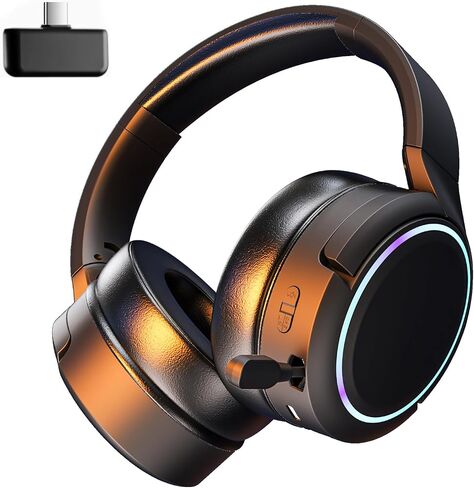 Premium 2.4GHz Wireless Gaming Headset for PC, PS5, Xbox, Switch, Mac, Tablet, Mobile, Multi-Platform Bluetooth Headphones with Retractable Mic, 3.5mm Wired Gaming Headset, Black in Saudi Arabia