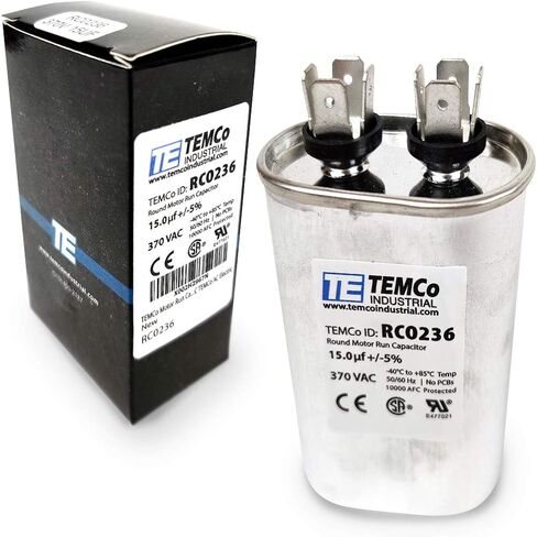 TEMCo 7.5 uf/MFD 370 VAC Volts Oval Run Capacitor 50/60 Hz AC Electric - Lot -1 in Saudi Arabia