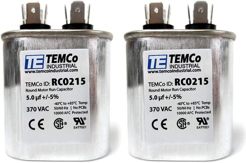 TEMCo 7.5 uf/MFD 370 VAC Volts Oval Run Capacitor 50/60 Hz AC Electric - Lot -1 in Saudi Arabia