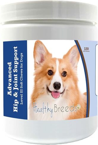 Healthy Breeds Pembroke Welsh Corgi Advanced Hip & Joint Support Level III Soft Chews for Dogs - Promotes an Active, Comfortable Life with Glucosamine, Chondroitin & Green Lipped Mussel- 120 Count in Saudi Arabia