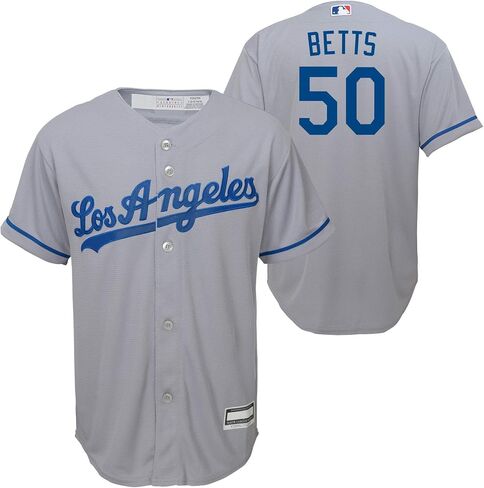 Outerstuff Mookie Betts Los Angeles Dodgers MLB Kids Youth 8-20 Grey Road Player Jersey in Saudi Arabia