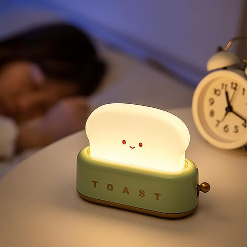 Toast Night Lamp, Toaster Kids Night Light for Bedroom Decoration, Cute Night Light Rechargeable, LED Night Light with Timer and Brightness Adjustment, Gift for Teens Boys Girls(Pink) in Saudi Arabia