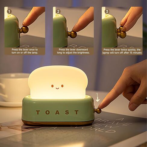 Toast Night Lamp, Toaster Kids Night Light for Bedroom Decoration, Cute Night Light Rechargeable, LED Night Light with Timer and Brightness Adjustment, Gift for Teens Boys Girls(Pink) in Saudi Arabia