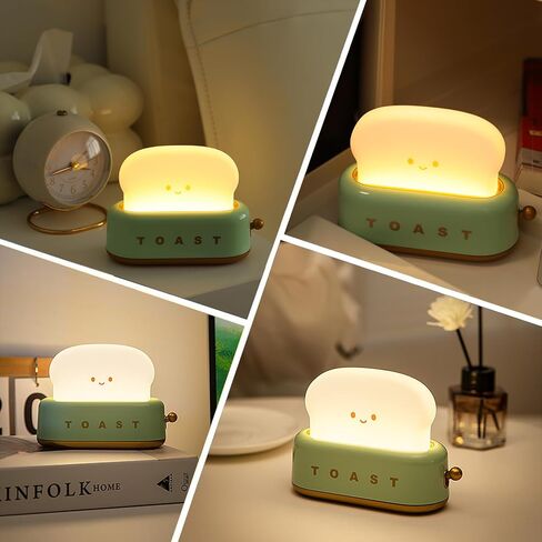 Toast Night Lamp, Toaster Kids Night Light for Bedroom Decoration, Cute Night Light Rechargeable, LED Night Light with Timer and Brightness Adjustment, Gift for Teens Boys Girls(Pink) in Saudi Arabia