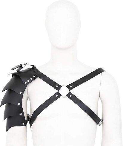 Men Leather Shoulder Armors Steampunk Body Chest Harness Armors Medieval Viking Armor Gothic Knight Armor Adjustable in Saudi Arabia