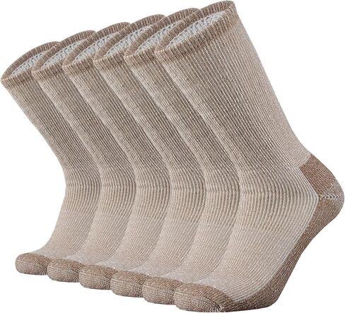 SOX TOWN Men's Merino Wool Cushion Crew Socks Moisture Wicking Control for Outdoor Hiking Work Boot Thermal Warm All Seasons in Kuwait