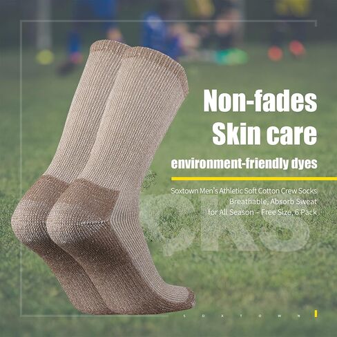 SOX TOWN Men's Merino Wool Cushion Crew Socks Moisture Wicking Control for Outdoor Hiking Work Boot Thermal Warm All Seasons in Kuwait