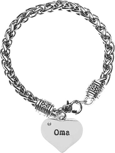 Infinity Collection Oma Charm Bracelet, Grandma Charm Silver Rope Bracelet, Grandma Jewelry, Grandmother Gift for Family Oma in Saudi Arabia