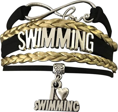 Swim Bracelet- Swimming Gift, Girls Swimming Charm Bracelet- Swim Jewelry - Gift For Swimmers in Saudi Arabia
