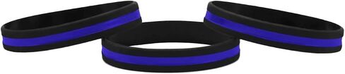 Sainstone Police Blue Lives Matter رقيقة أساور الخط الأزرق سانت مايكل رئيس الملائكة سوار معصم من السيليكون - دعم إنفاذ القانون الأساور المطاطية السيليكون هدايا لرجال شرطة الشرطة in Saudi Arabia