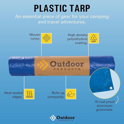 المنتجات الخارجية قماش القنب البلاستيكي لجميع الأغراض | غطاء مقاوم للماء للمنزل والخارج والطوارئ | مقاسات متعددة in Kuwait