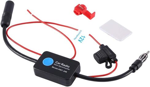 مضخم راديو هوائي، سلك إشارة نحاسي سهل التجميع عالمي 12 فولت راديو FM للسيارة هوائي هوائي استقبال إشارة معزز مكبر للصوت، أسود in Kuwait