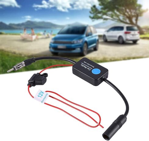 مضخم راديو هوائي، سلك إشارة نحاسي سهل التجميع عالمي 12 فولت راديو FM للسيارة هوائي هوائي استقبال إشارة معزز مكبر للصوت، أسود in Kuwait