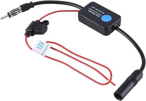 مضخم راديو هوائي، سلك إشارة نحاسي سهل التجميع عالمي 12 فولت راديو FM للسيارة هوائي هوائي استقبال إشارة معزز مكبر للصوت، أسود in Kuwait