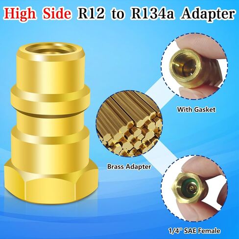 مجموعة محول تركيب التحديثية AC FANOVO R12 إلى R134a AC، مجموعة تحويل R12 إلى R134a، متوافقة مع تحويل التحديثية ذات الجانب المنخفض 1/4 SAE، لنظام التبريد التلقائي A/C in Kuwait