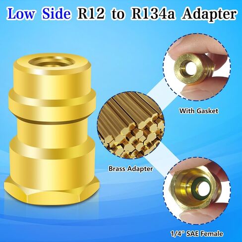 مجموعة محول تركيب التحديثية AC FANOVO R12 إلى R134a AC، مجموعة تحويل R12 إلى R134a، متوافقة مع تحويل التحديثية ذات الجانب المنخفض 1/4 SAE، لنظام التبريد التلقائي A/C in Kuwait