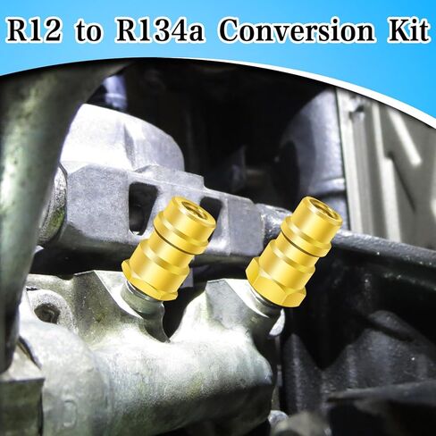 مجموعة محول تركيب التحديثية AC FANOVO R12 إلى R134a AC، مجموعة تحويل R12 إلى R134a، متوافقة مع تحويل التحديثية ذات الجانب المنخفض 1/4 SAE، لنظام التبريد التلقائي A/C in Kuwait