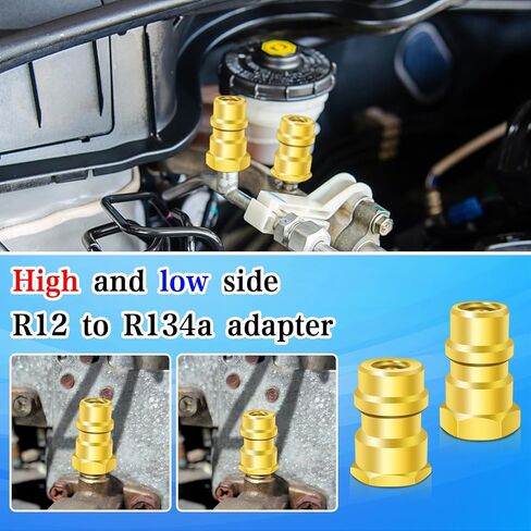 مجموعة محول تركيب التحديثية AC FANOVO R12 إلى R134a AC، مجموعة تحويل R12 إلى R134a، متوافقة مع تحويل التحديثية ذات الجانب المنخفض 1/4 SAE، لنظام التبريد التلقائي A/C in Kuwait