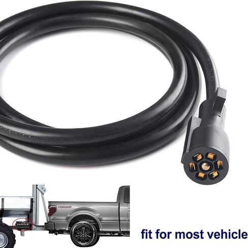 AUTOXBERT 8 ​​أقدام 7 طريقة مقطورة التوصيل مضمنة سلك سلك تسخير كابل مزدوج شوكات موصل لRV العربة موصل كابل مقطورة سلك خفيف (بدون صندوق وصلات) in Saudi Arabia