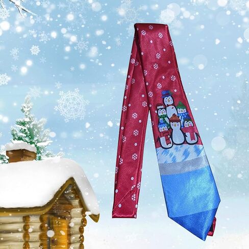 The Electric Mammoth Christmas Themed 100% Polyester Men's Neck Ties - Party Necktie Accessory Holiday Spirit Clothing Outfit in Saudi Arabia