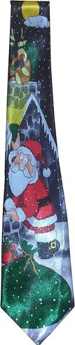 The Electric Mammoth Christmas Themed 100% Polyester Men's Neck Ties - Party Necktie Accessory Holiday Spirit Clothing Outfit in Saudi Arabia