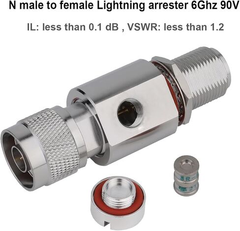 N Lightning Arrestor N Type Female to Female 3 GHz 50 ohm, 90V Gas Discharge Tube,Lightning Protection Arrestor(Lightning arrestor 3G N Female to Female) in Saudi Arabia
