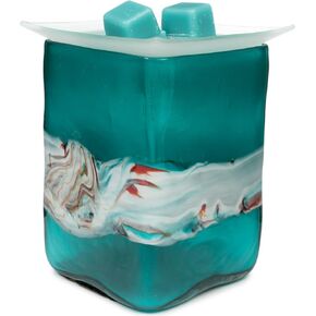 Scentsationals Wax Warmer - Hand Made Art Glass Electric Scented Wax Melter - Pluggable Fragrance Wax Cube Burner - Air Freshener - Home Office Gift (Allure)