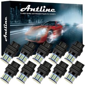 3156 3157 3056 3057 LED Bulbs White, Super Bright 3014 50-SMD LED Replacement for 12 Volt RV Camper Car Vehicle Trailer Boat Trunk Backup Reverse Tail Brake Turn signal Lights (Pack of 10)