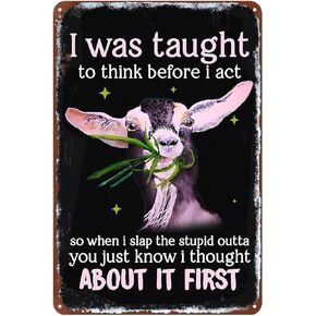 Funny Metal Sign Goat Retro Tin Sign Home Kitchen Bar Cafe Club Farm Cave Wall Decor Goat Tin Sign 12 X 8 Inch