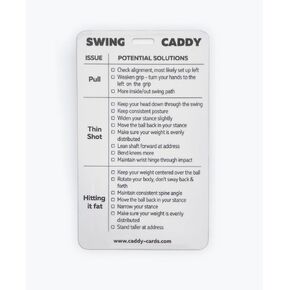 Golf Bag Tag Accessory - Golf Swing Quick Instruction Help - Swing Instructor Reference Guide - Training Aid - Shoot Lower Scores - Caddy Cards