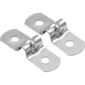 50Pcs M5 Rigid Pipe Straps 304 Stainless Steel 2Hole Strap U Bracket Clamp Hanger Tube Tension Clips for 0.39 Inch Hose OD, 0.47 Inch Width