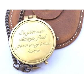 Camping Compass Engraved with “So You Can Always Find Your Way Back Home", Gift Compass for Christmas, Wedding Gift