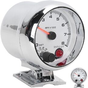 3.75inch Tacho Gauge, Tachometer Gauge Universal Fit for Most 4/6/8 Cylinder 12V Gasoline powered Vehicles, 0-8000 RPM 7 Color Background Lights