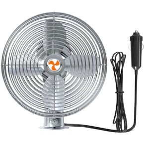 Heavy Duty 12V 6" Car Fan,2-Speeds Fan,All-Metal Fan for RVs, Cars, Trucks, etc.Cigarette Lighter Cooling Fan,Helps to Circulate the Air in Your Car.(Cord Length 6FT)