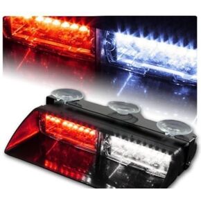DIYAH 16 LED High Intensity LED Law Enforcement Emergency Hazard Warning Strobe Lights For Interior Roof Dash Windshield With Suction Cups (Blue)