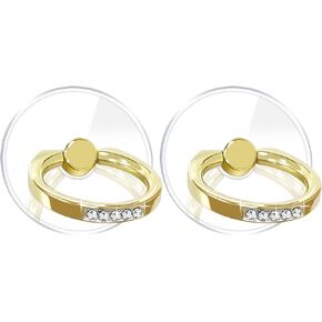 Clear Gold Phone Holder Ring Grips for iPhone Samsung Galaxy, Transparent Finger Ring Stand for Smartphones Tablets Cases 5-Crystal