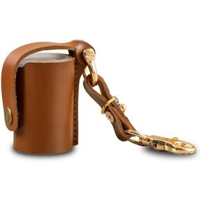 ZVZKC Leather 35mm Film Case Keychain, 35mm Film Holder Film Canisters with Caps for Film Photography & Gifts,H1.96in (Black)