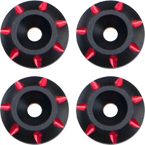 4Pack Vgoohobby 1/8 Universal Rear Wing Buttons Gasket Fixed Wing Spacers Compatible with Arrma Traxxas HPI HSP Redcat Axial Tamiya 1/8 RC Buggy Truck Racing Car (Red)