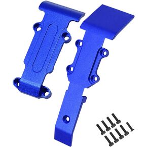 Front Rear Skid Plate Upgrades for 1/16 E-REVO/Mini Slash,2PCS Aluminum Front Rear Skid Plate Hops Up Upgrades Parts for 1/16 E-REVO （71076-3）;Mini Slash （70054-1）,Green
