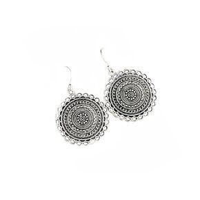 Filigree Mandala Dangle Earrings Boho Bohemian