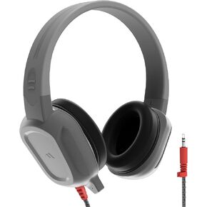 Brenthaven Wired Headphones with Mic 10-Pack | 3.5 mm Jack On-Ear Rugged 2 Adjustable Headphones with Long Tangle Free Cord - Lightweight Durable & Drop Tested School Supplies for Kids - Gray