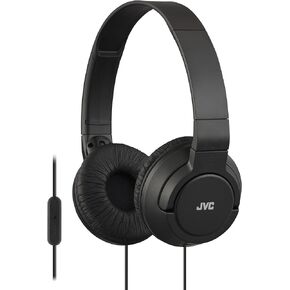 JVC Lightweight Flat Foldable On Ear Colorful Lightweight Foldable Headband with Mic, Black (HASR185B)