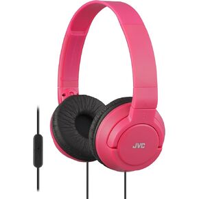 JVC Lightweight Flat Foldable On Ear Colorful Lightweight Foldable Headband with Mic, Black (HASR185B)