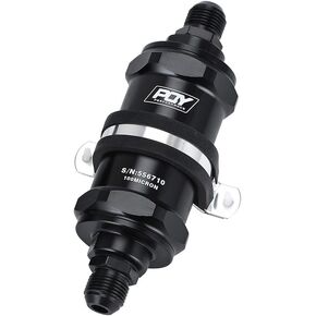 فلتر الوقود PQYRACING AN6 المضمن PQY E85 الإيثانول مع عنصر الفولاذ المقاوم للصدأ 100 ميكرون وملصق PQY
